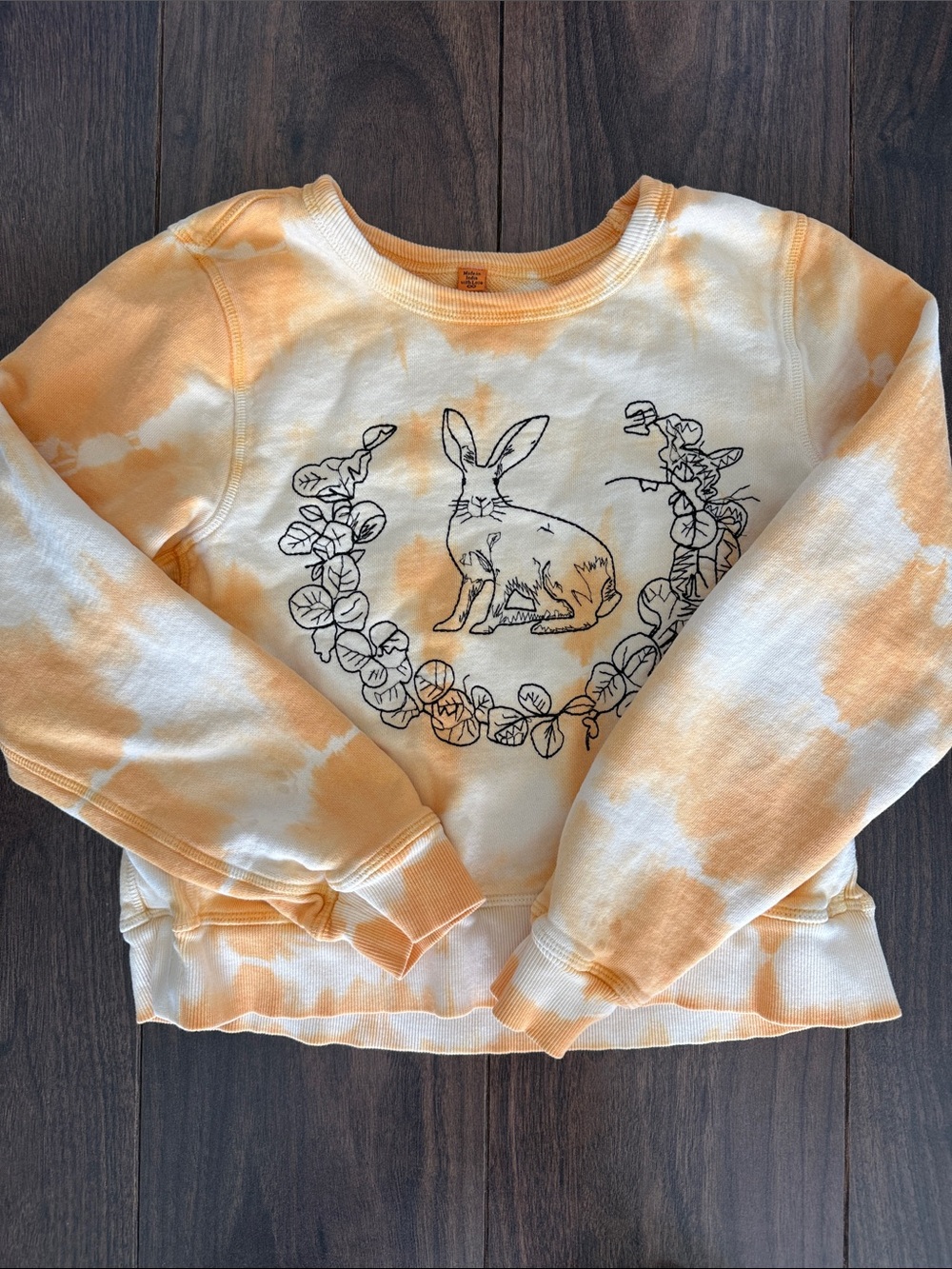Coniglio Palm Beach CPB Tie-Dye Bunny Crewneck Sweatshirt Cream & Orange